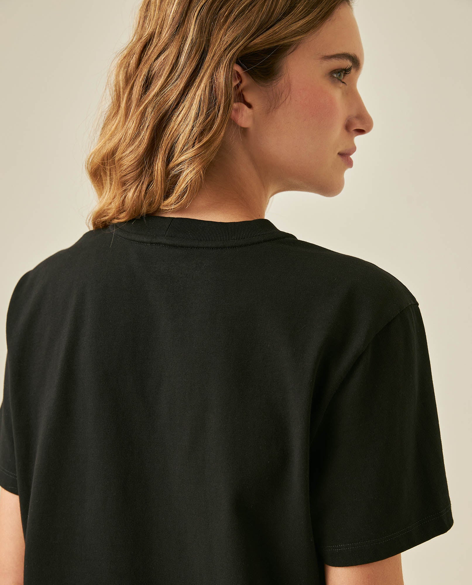 Womens T-Shirt Rodeo Graphic Oversized Cotton Heavier Print Rhinestones - Black 63_701H704_NEG194004_7