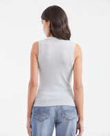 Women's Fitted Tank Top with Deep Round Neckline in Nylon-Modal-Elastane Rib - 4