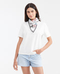 Women's Straight Fit T-Shirt with Exclusive Printed Bandana Accessory in Cotton - 1