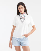 Women's Straight Fit T-Shirt with Exclusive Printed Bandana Accessory in Cotton - 1