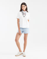Women's Straight Fit T-Shirt with Exclusive Printed Bandana Accessory in Cotton - 3