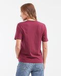 Women's Semi-Fitted Graphic T-Shirt Ribbed Round Neckline with Flock Print in Cotton - 4