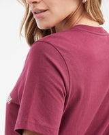 Women's Semi-Fitted Graphic T-Shirt Ribbed Round Neckline with Flock Print in Cotton - 5