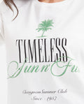 Women's Semi-Fitted Typography T-Shirt with Transparent Caviar Detail in Cotton - 3