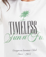 Women's Semi-Fitted Typography T-Shirt with Transparent Caviar Detail in Cotton - 3