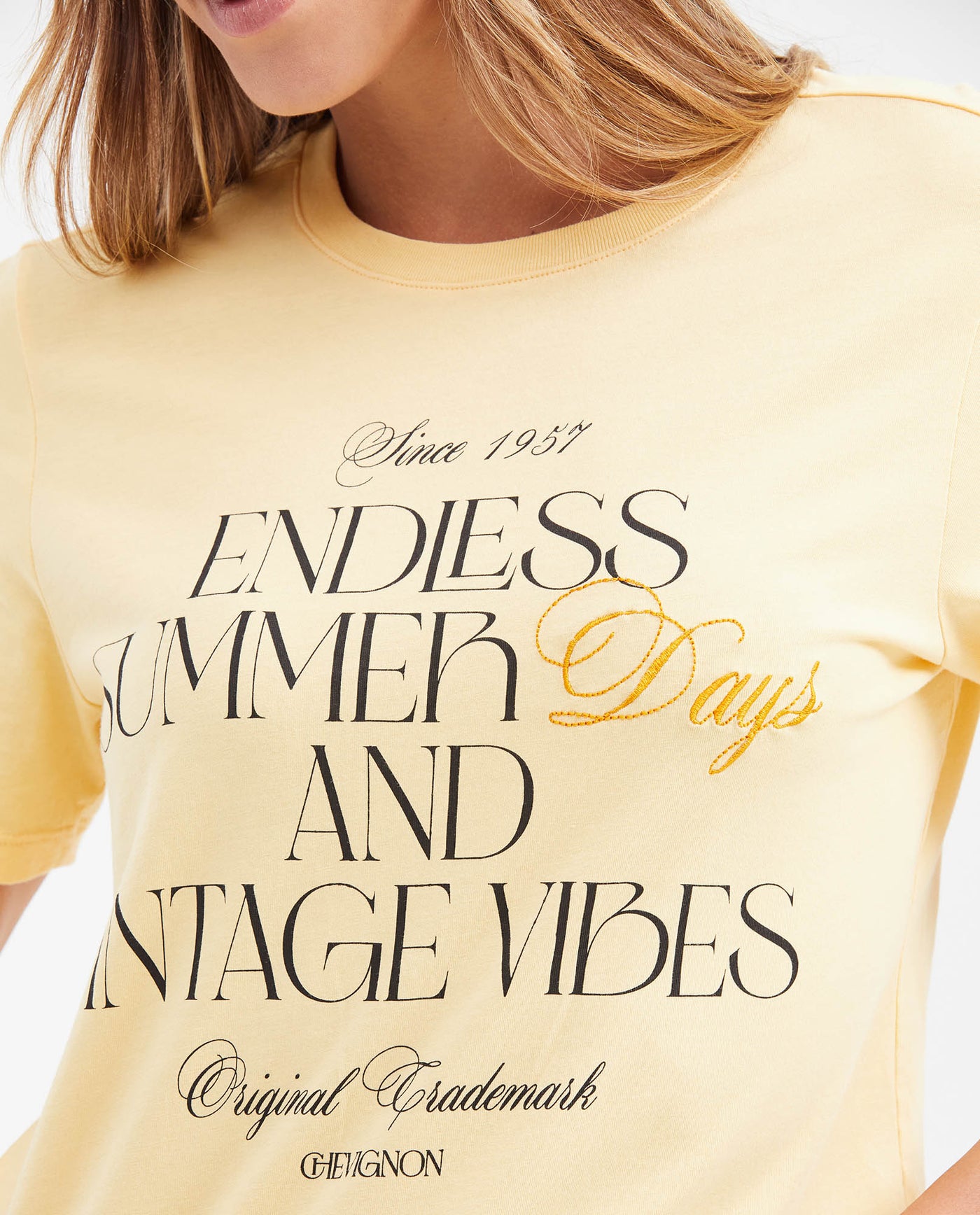 Women's Semi-Fitted Typography T-Shirt with Embroidery and Water Wash in Cotton - 3