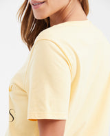 Women's Semi-Fitted Typography T-Shirt with Embroidery and Water Wash in Cotton - 5