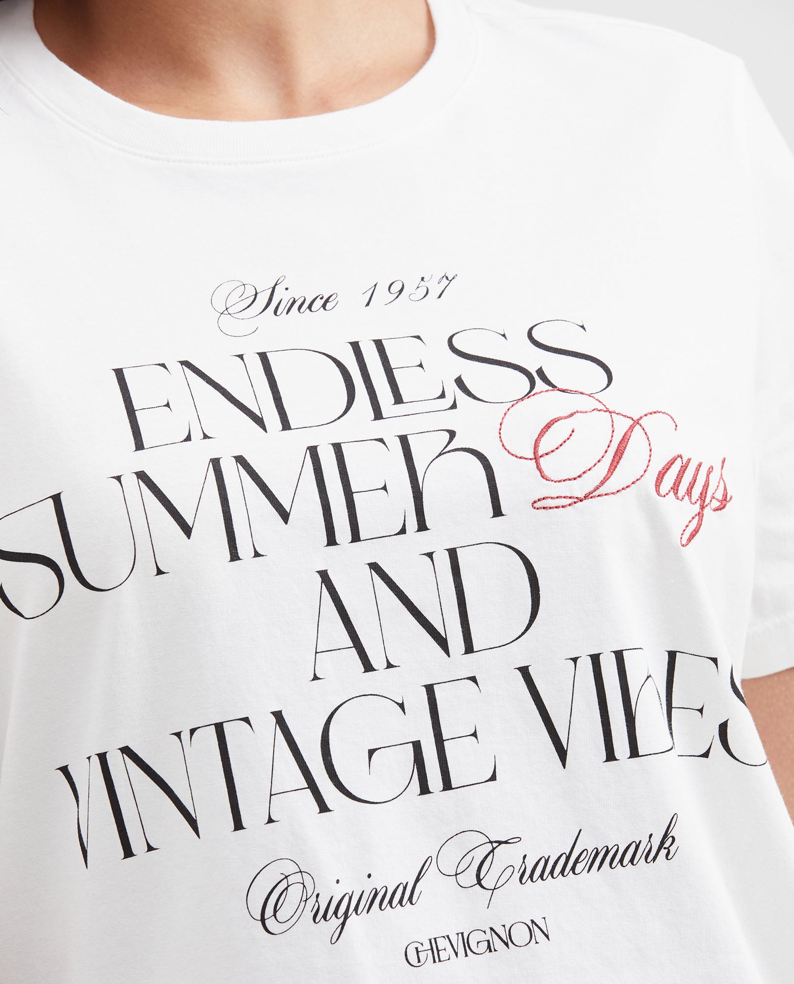 Women's Semi-Fitted Typography T-Shirt with Embroidery and Water Wash in Cotton - 3