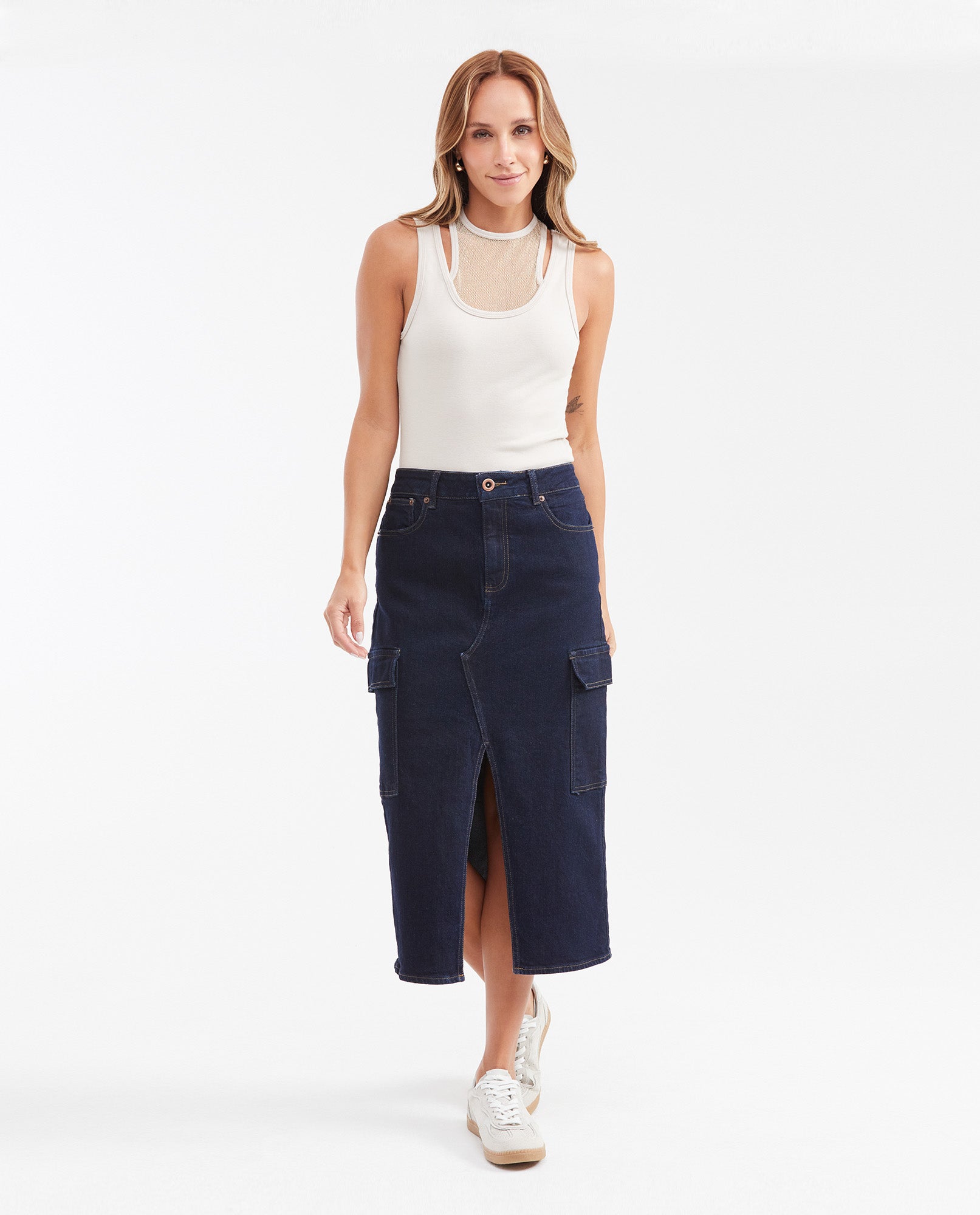 Women's Sleeveless Cotton - Elastomer T-shirt - Raw - 2