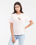 Women's Straight Fit T-Shirt with Embroidered Appliqués in Cotton - 1
