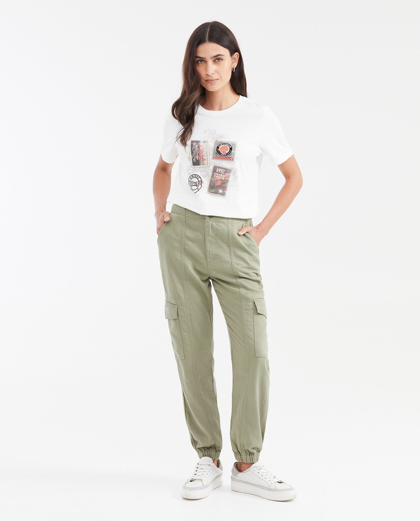 Women's Straight Fit Graphic T-Shirt with Flock Accents in Cotton - 2