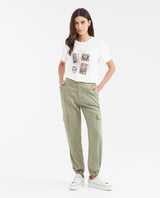Women's Straight Fit Graphic T-Shirt with Flock Accents in Cotton - 2
