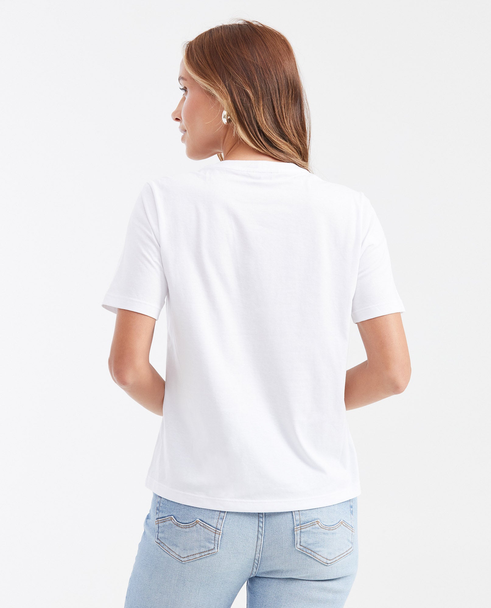 Women's Semi-Fitted Graphic T-Shirt with Heat-Applied Stones in Cotton - 4