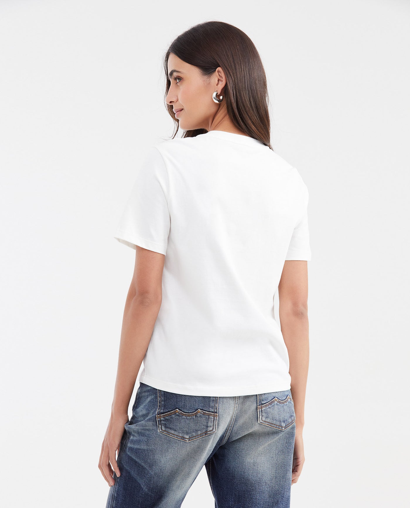 Women's Semi-Fitted Graphic T-Shirt with Stone Application in Cotton - 4
