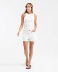 Women's Fitted Ribbed Tank Top with Mini Embroidered Detail in Cotton-Polyester 63_702G023_CRU110607_3