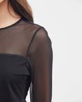 Women's Fitted Long Sleeve Semi-Sheer Mesh Top with Cotton Lining in Polyester-Elastane 63_702G024_NEG194004_4