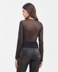 Women's Fitted Long Sleeve Semi-Sheer Mesh Top with Cotton Lining in Polyester-Elastane 63_702G024_NEG194004_5