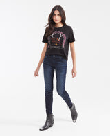 Women's Straight Fit Astral Capsule T-Shirt with Stone Application in Cotton - 2