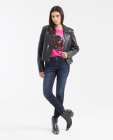 Women's Straight Fit Astral Capsule T-Shirt with Stone Application in Cotton - 2