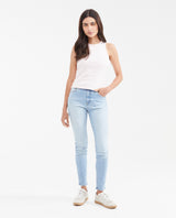 Women's Fitted Essential Ribbed Tank Top with Tone-on-Tone Embroidery in Cotton-Elastane - 2