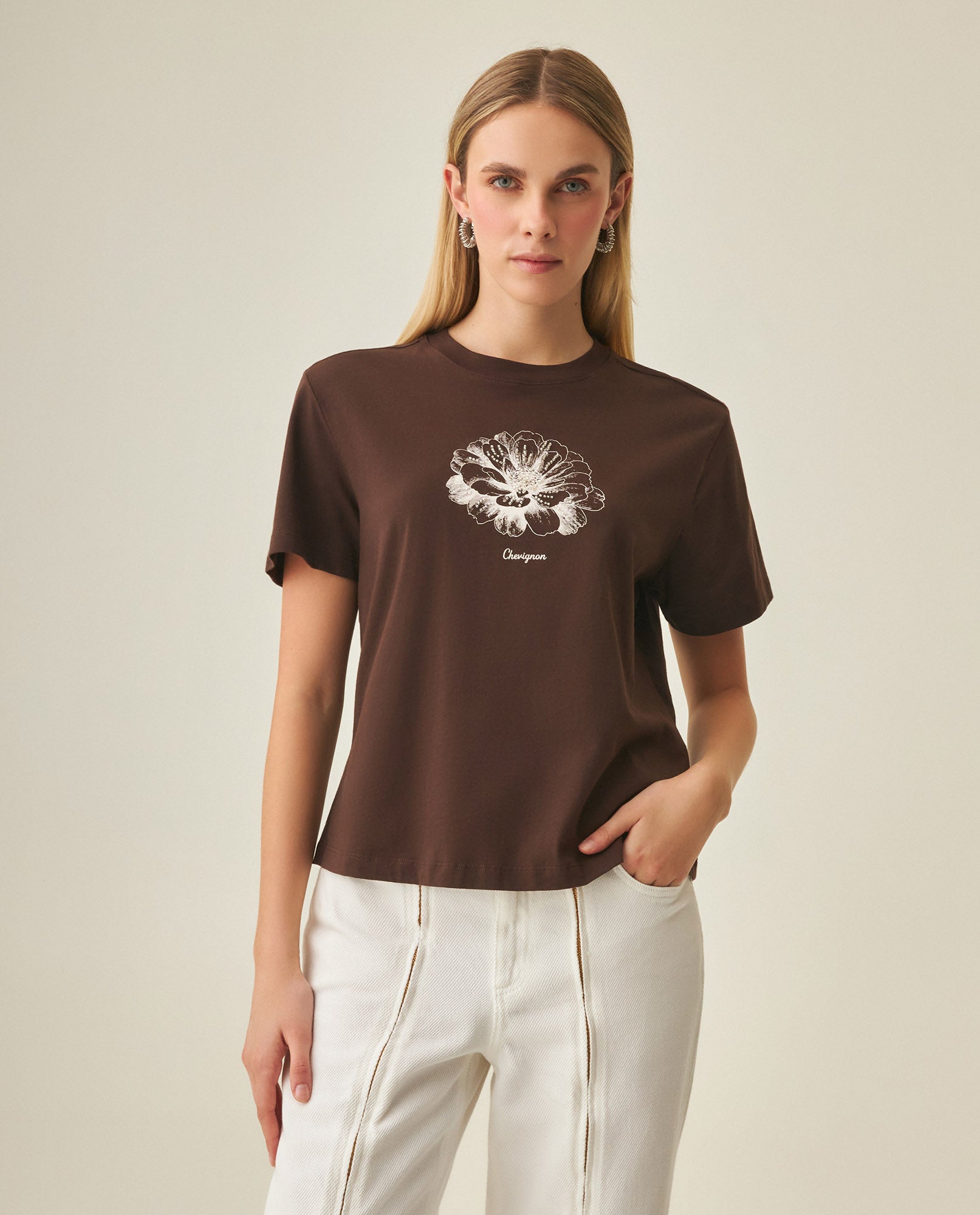 Women´s Graphic Oversize T-Shirt - Brown 63_702H001_CAF191016_5