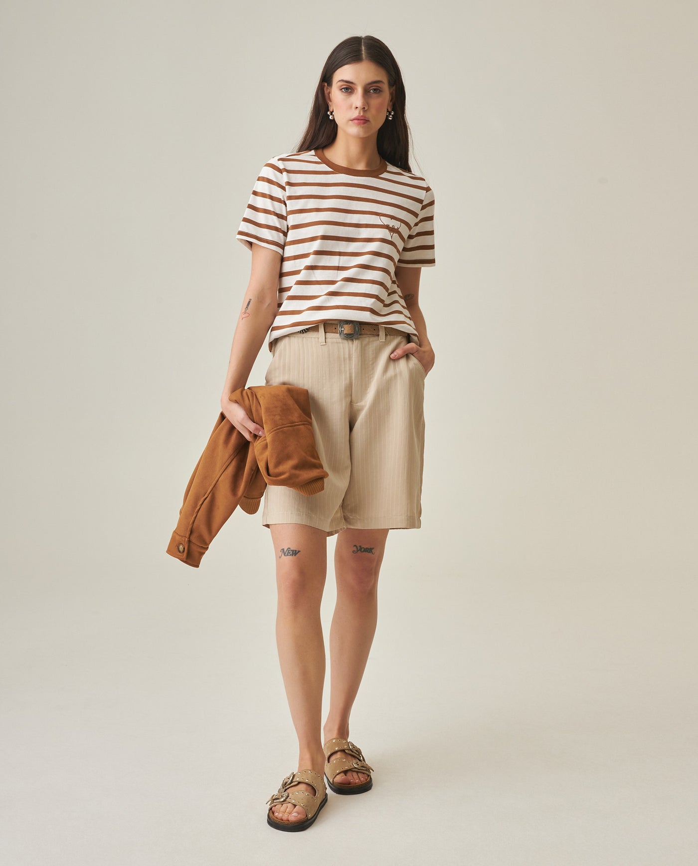 Women´s Straight Fit T-Shirt - Brown 63_702H006_CAF181024_3