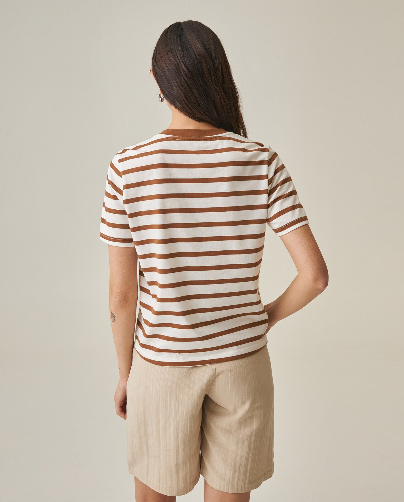 Women´s Straight Fit T-Shirt - Brown 63_702H006_CAF181024_6