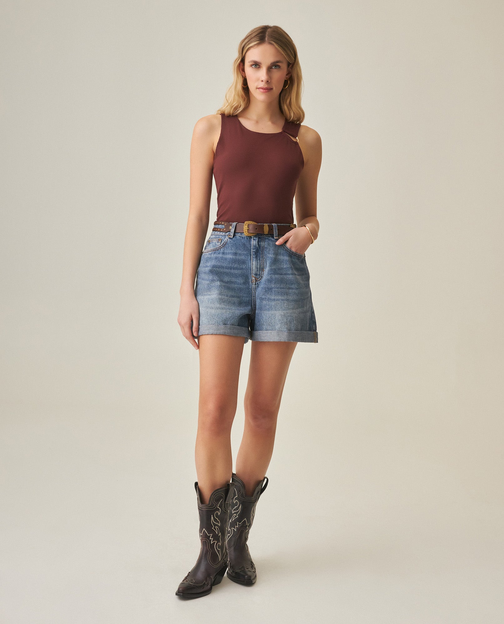 Women´s Slim Top - Brown 63_702H016_CAF191321_3