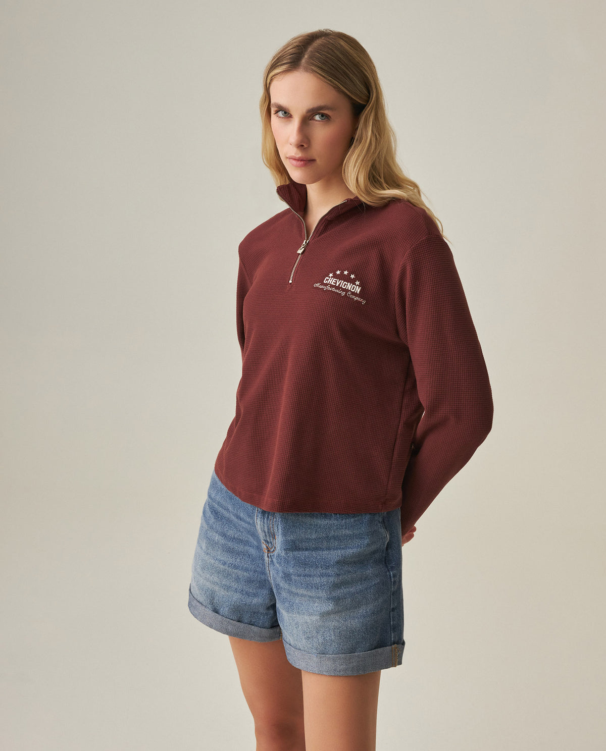 Women´s Quarter-zip Top - Brown 63_702H017_CAF191321_5