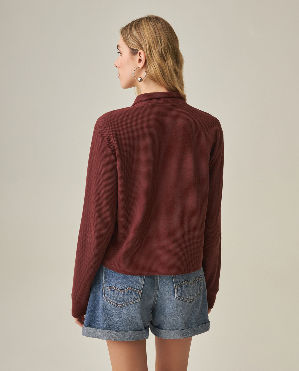 Women´s Quarter-zip Top - Brown 63_702H017_CAF191321_6