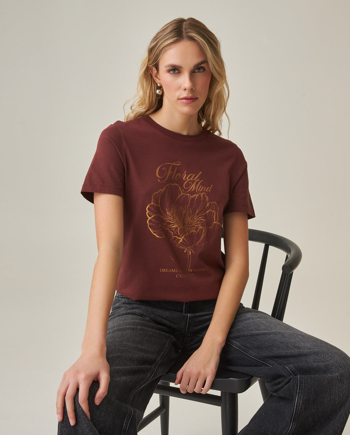 Women´s Slim Fit T-Shirt - Brown 63_702H019_CAF191321_0