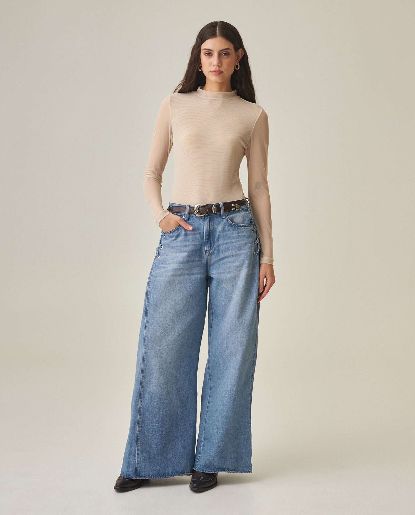 Women´s Slim Fit Top - Beige 63_702H025_BEI161102_0