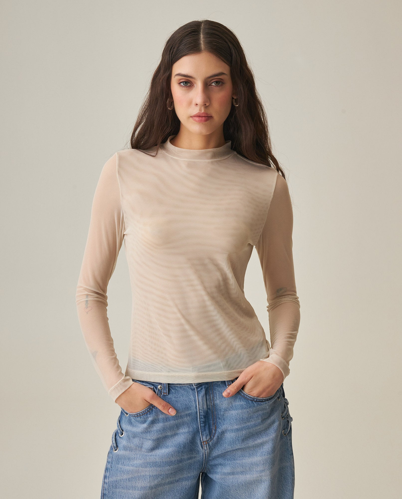 Women´s Slim Fit Top - Beige 63_702H025_BEI161102_3