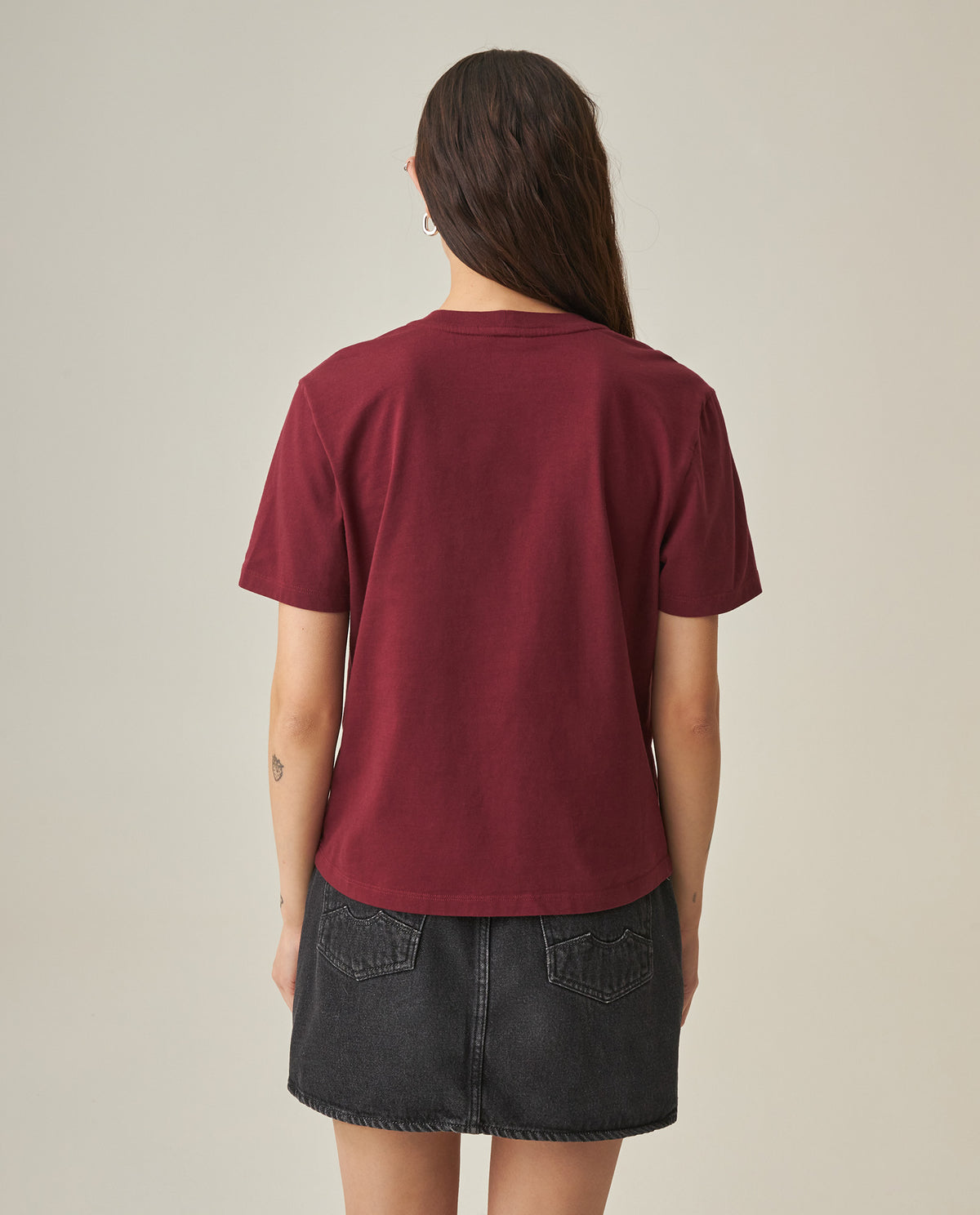 Women´s Oversized Cropped T-Shirt - Red 63_702H029_ROJ191522_6