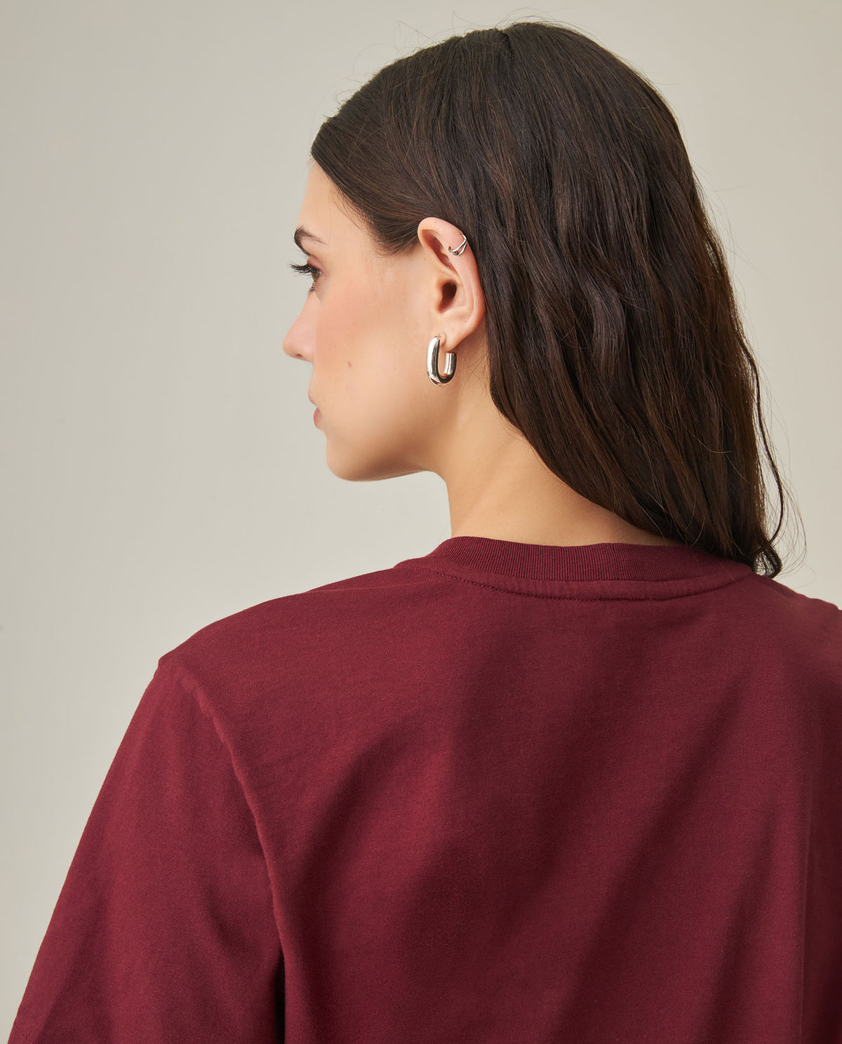 Women´s Oversized Cropped T-Shirt - Red 63_702H029_ROJ191522_7