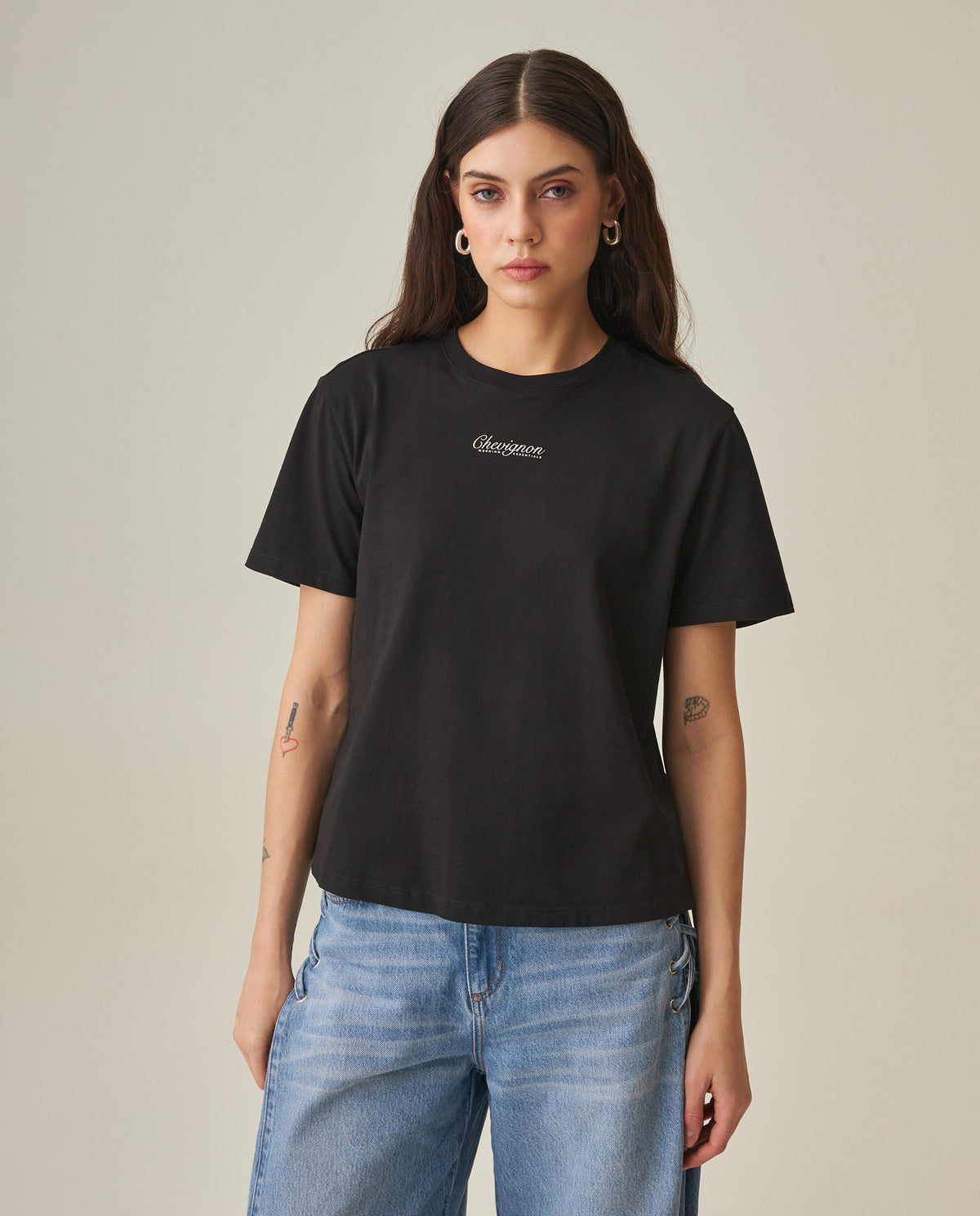 Women´s Oversized Cropped T-Shirt - Black 63_702H030_NEG194003_0