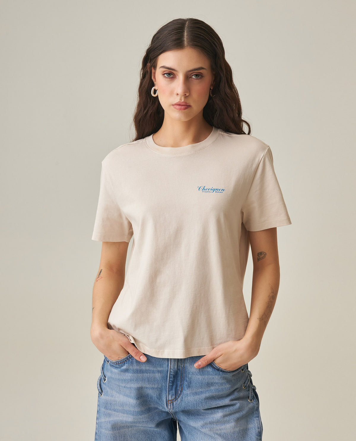 Women´s Oversized Cropped T-Shirt - Raw 63_702H031_CRU144500_5