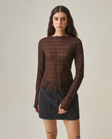 Women´s Mesh Long-Sleeve Top - Brown 63_702H033_CAF191016_0