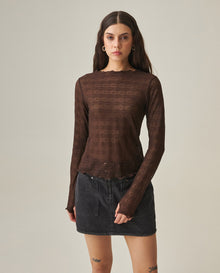 Women´s Mesh Long-Sleeve Top - Brown 63_702H033_CAF191016_0