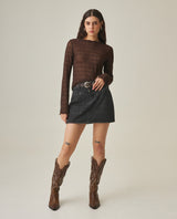 Women´s Mesh Long-Sleeve Top - Brown 63_702H033_CAF191016_3