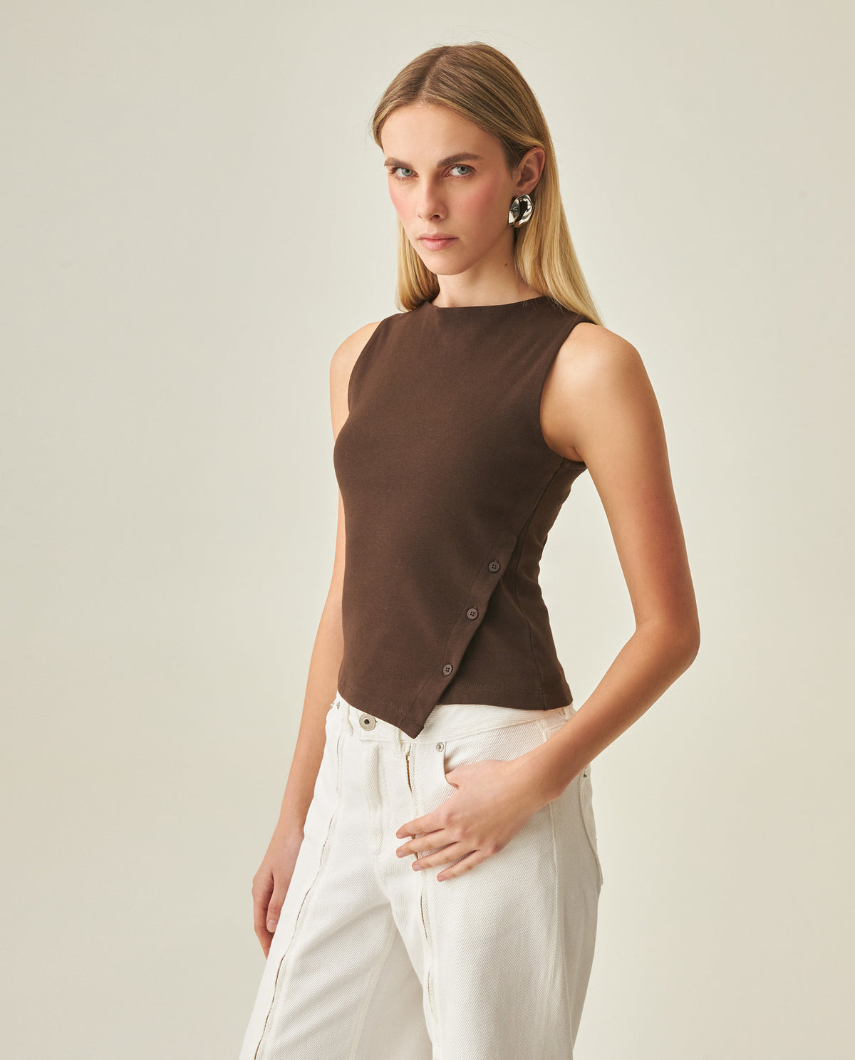 Women´s Slim Fit Top - Brown 63_702H034_CAF191016_0