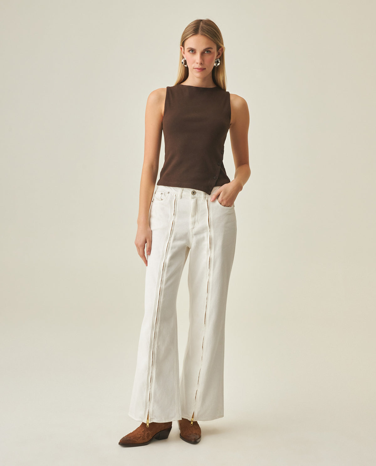Women´s Slim Fit Top - Brown 63_702H034_CAF191016_7