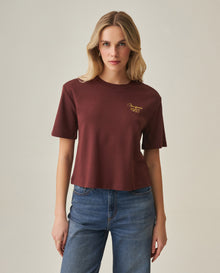 Women´s Oversized Cropped T-Shirt - Brown 63_702H051_CAF191321_0