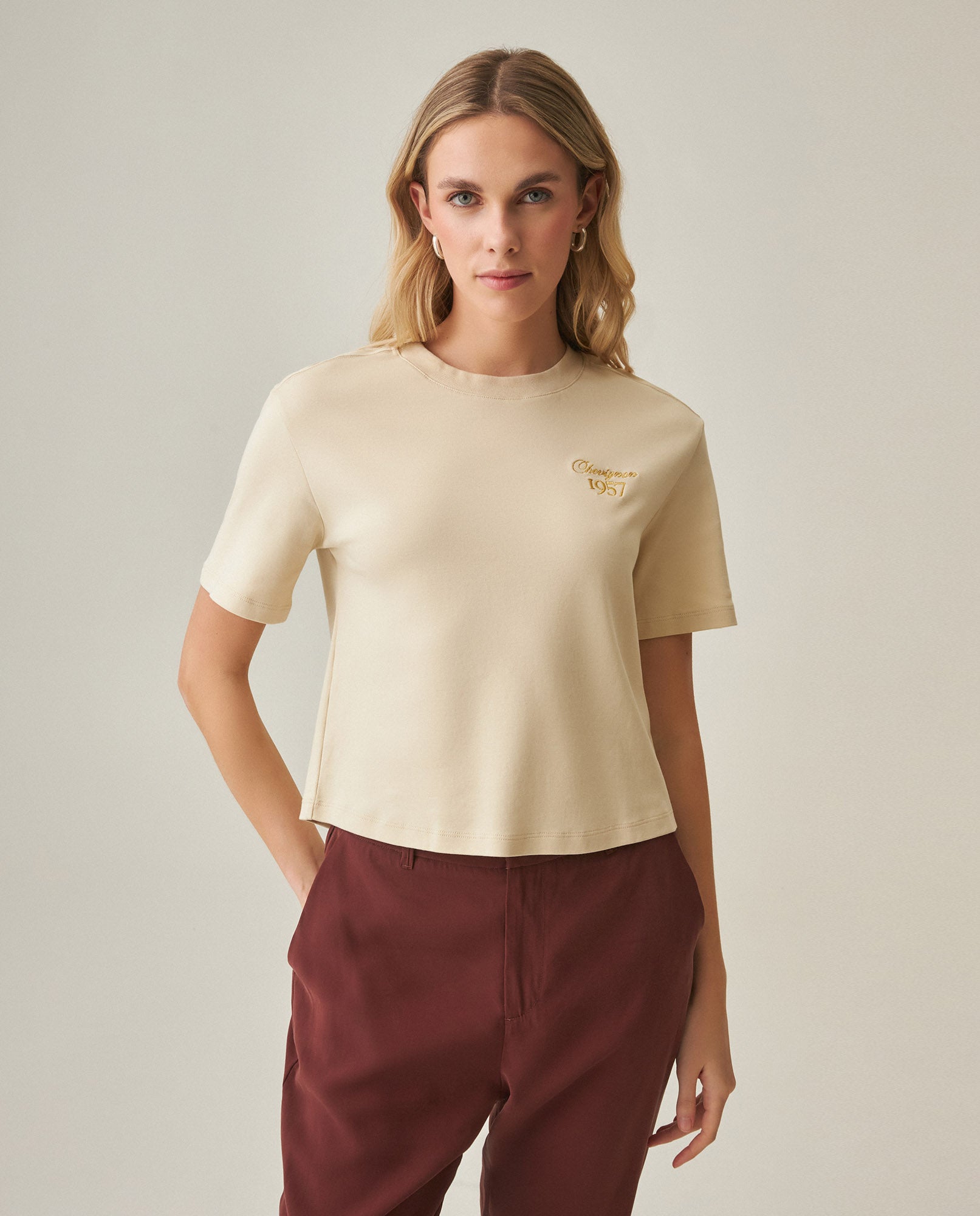 Women´s Oversized Cropped T-Shirt - Raw 63_702H051_CRU120908_3