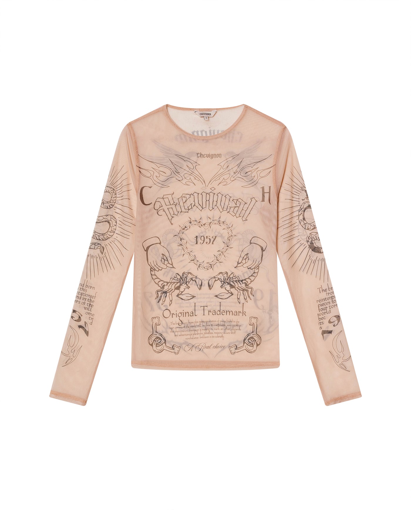 Womens Slim Fit All-Over Print Top - Special Collection - Beige 63_702H203_BEI141112_4