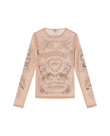 Womens Slim Fit All-Over Print Top - Special Collection - Beige 63_702H203_BEI141112_4