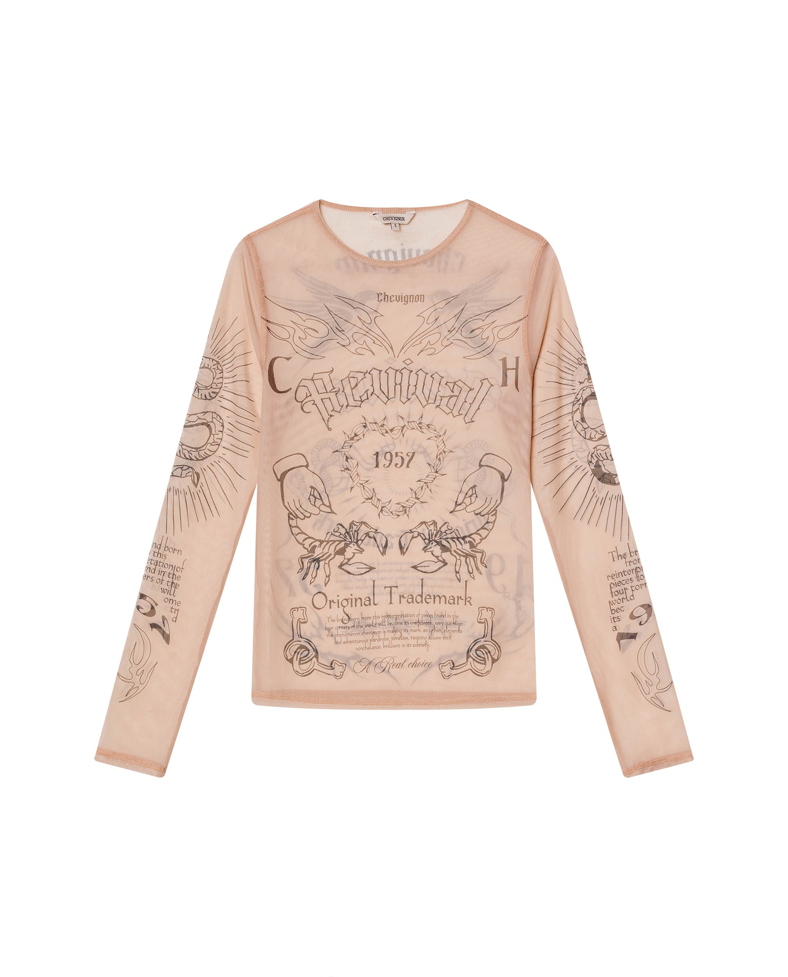 Womens Slim Fit All-Over Print Top - Special Collection - Beige 63_702H203_BEI141112_4