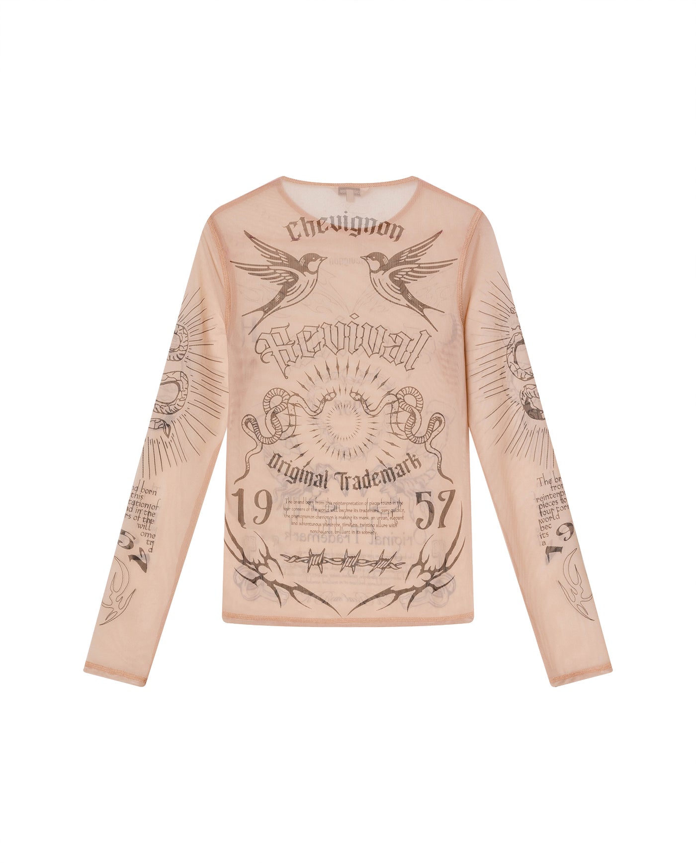 Womens Slim Fit All-Over Print Top - Special Collection - Beige 63_702H203_BEI141112_7