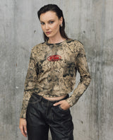 Womens Oversized Python Print Top - Special Collection - Beige 63_702H204_BEI140108_0