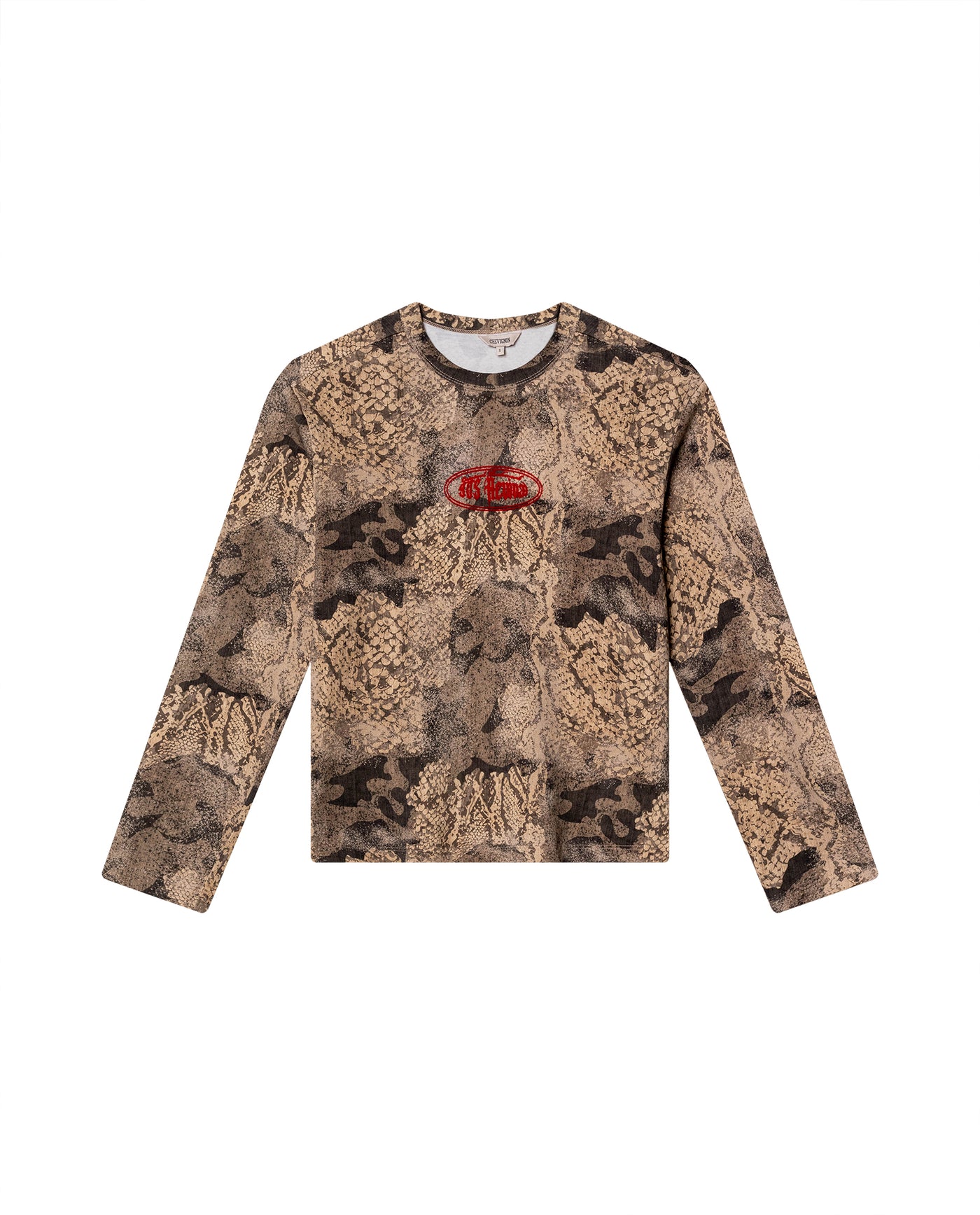 Womens Oversized Python Print Top - Special Collection - Beige 63_702H204_BEI140108_4